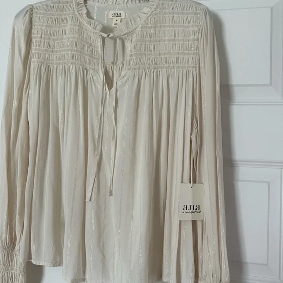 a.n.a Cream Blouse with Textured Design - Picture 3 of 3